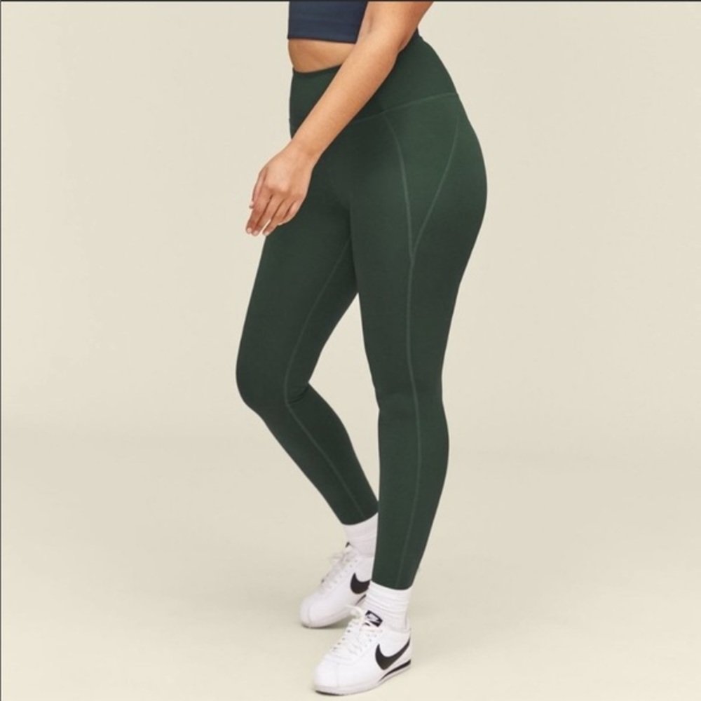 Girlfriend Collective Compressive High Rise Legging In Moss Green - Picture 5 of 13
